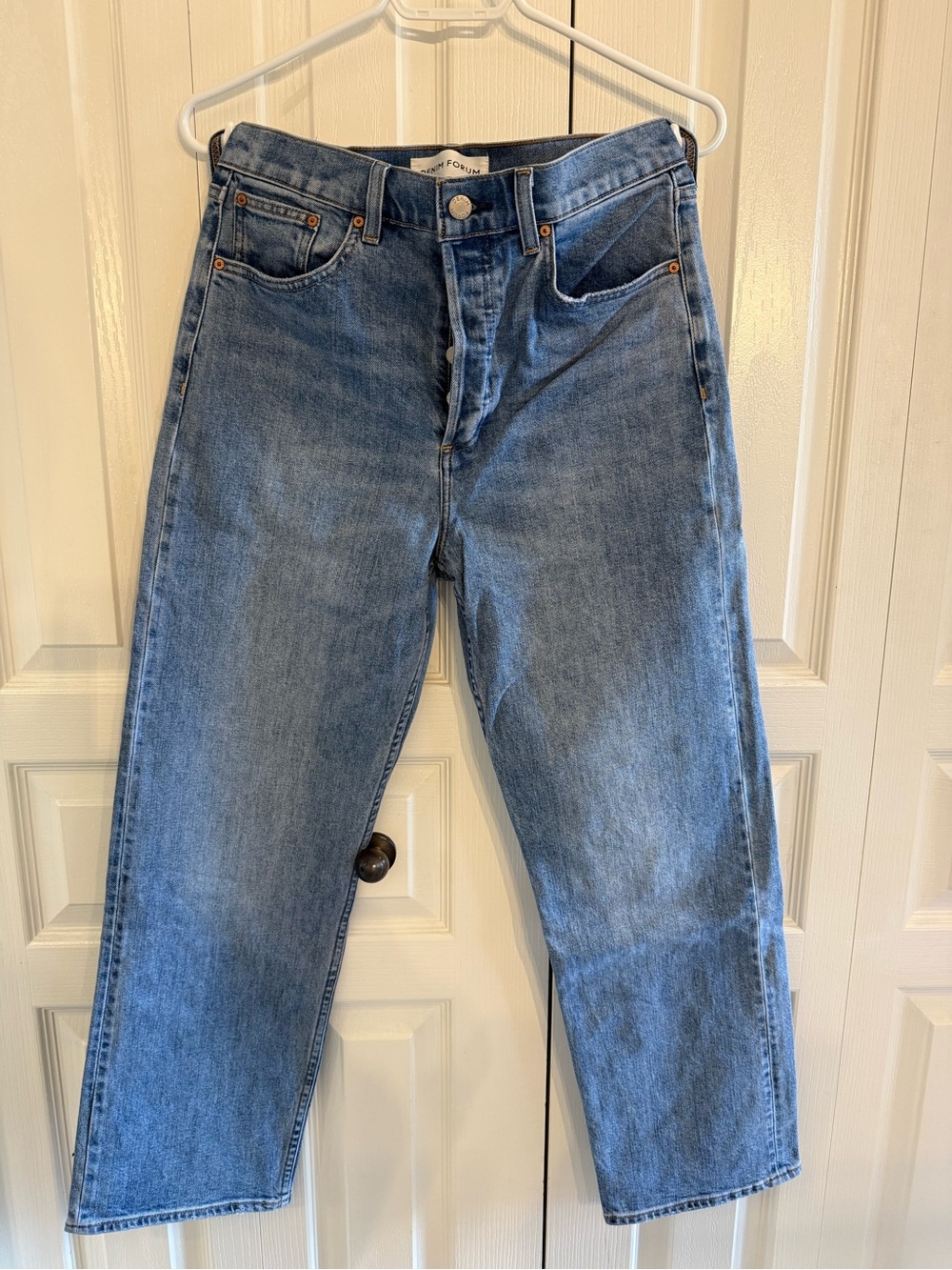 Denim Forum Arlo High Rise Straight-Leg Jeans